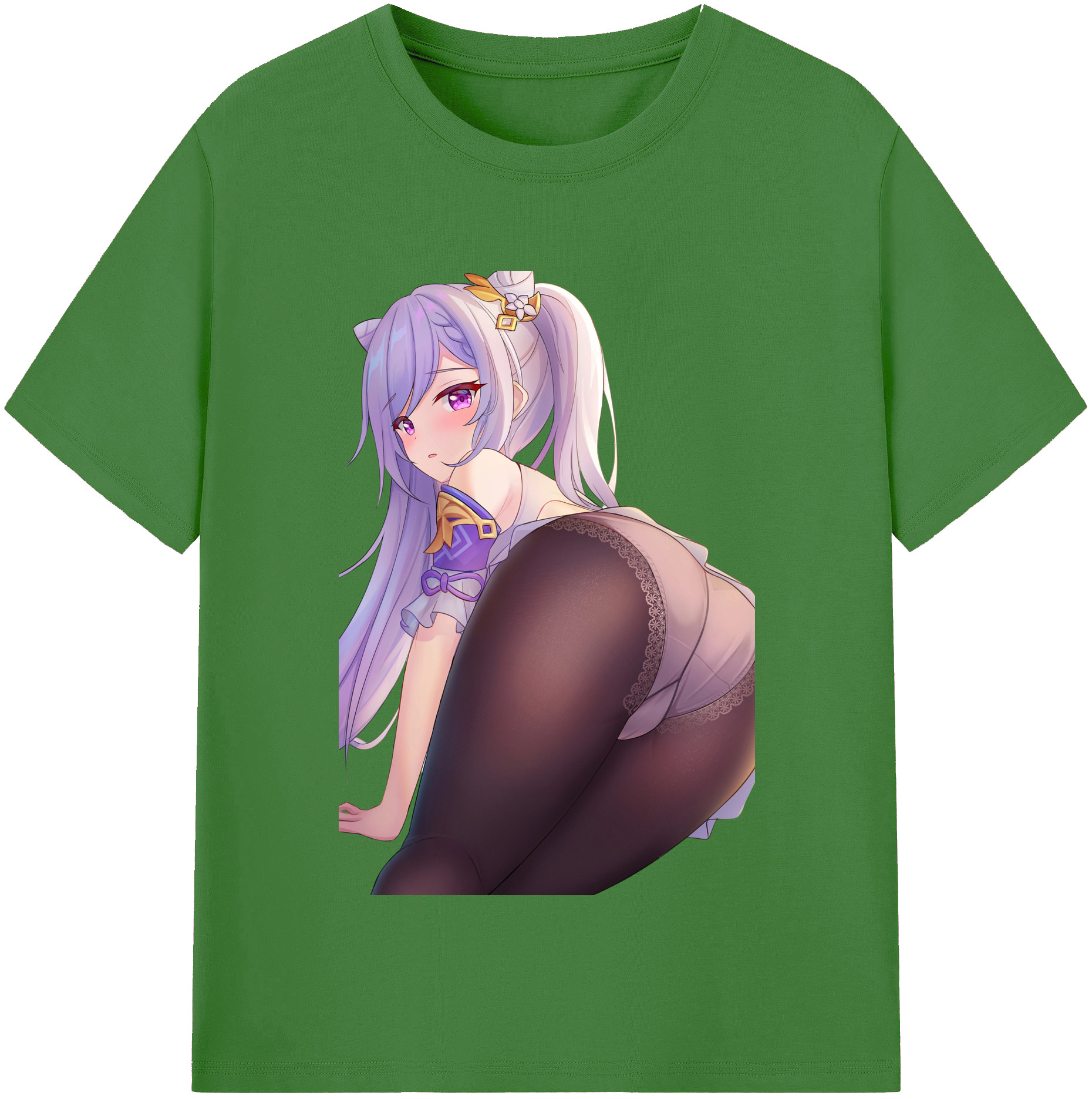 げんし神 刻晴 こくせい genshin Kokusei レディースカジュアルプリントTシャツ（綿100％）
